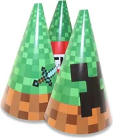 MINECRAFT TNT PAPIERKAPPEN GEBURTSTAG KAPPEN SET 6 Stück NEU PIXEL