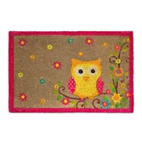 relaxdays 10017720_0 relaxdays Kokosmatte Eule braun gemustert 40,0 x 60,0 cm
