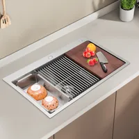 Küchenspüle Einbauspüle Edelstahl Spülbecken Spüle 84 x 56 cm Silber