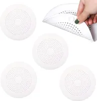 4 Stück Abflusssieb Silikon Abflusssieb Dusche, Abfluss Haarfänger mit Saugnäpfen, Haarsieb Dusche, für Küche, Dusche, Badewann