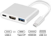 Adapter Konverter USB Typ-C Stecker auf HDMI / USB 3.0 / TypC Buchse Kabel HD4K