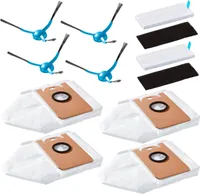 MEDION Zubehör Ersatz für Saugroboter X20 SW MD1415 (4x Seitenbürsten, 2x Filter, 4x Staubbeutel für die Absaugstation)