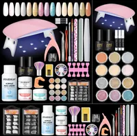 Acryl Nagel Kit mit 6W Mini UV LED Lampe Acryl Pulver und Flüssigkeit Set für Nagelverlängerung 30ML Monomer Maniküre Werkzeuge Nail Art Salon