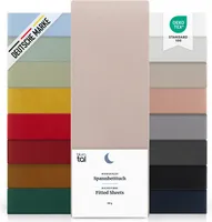 Blumtal Basics 2er-Set Spannbettlaken 90x200cm - Bettlaken,  , bis 25cm Matratzenhöhe, Taupe