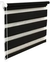 Doppelrollo Duorollo 100 cm breit 200 cm lang schwarz inkl. Seilzug Fensterrollo Klemmrollo Jalousie