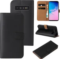 Handy Hülle für Samsung Galaxy S10 Klapphülle Bookcase Flip Cover Handy Tasche Etui Farbe: Schwarz