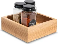 Creative Deco Holzbox Aufbewahrungsbox | 15 x 15 x 5 cm | Holzkiste Klein Ordnungsbox Holz Organizer Box Gewürz Organizer