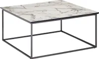 WOHNLING Couchtisch Eckig 80x80 cm Wohnzimmertisch Weiß Marmor Optik Sofatisch