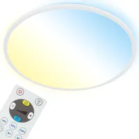 BRILONER SLIM LED Panel, Fernbedienung, Dimmbar, CCT Farbtemperatursteuerung, Backlighteffekt, weiß, 42 x 3 cm
