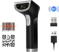 Kabelloser QR-2D-Barcodescanner, tragbarer, kabelgebundener USB-Barcodeleser, unterstuetzt Papier und Bildschirm, kompatibel mit Windows, Android, Mac, manuelles/kontinuierliches/automatisches Trigger-Scannen fuer Supermaerkte, Einzelhandelsgeschaefte, Bibliotheken, Logistiklager, Zollsysteme