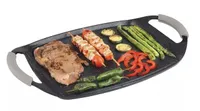 Cheffinger Grillplatte 47cm Aluguss Induktion Bratplatte BBQ Grill braten Plancha
