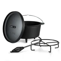 ToCi Dutch Oven Pre-fired, holandská rúra, BBQ, žíhaná liatina, zdvihák, 7,2 l