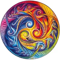 UNIDRAGON Original Holzpuzzle - Mandala Spirale Inkarnation, 700 Teile, Royal Größe 17.7 x 17.7 Zoll (45 x 45 cm)
