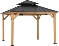 Sunjoy Zedernholz Gazebo / Pavillon 3x3 KAPS - 330cm x 330cm, anthrazit