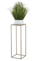 HowHomely Modern Pflanzenständer, Blumenhocker aus Metall Beige 70 cm Höhe - Blumenständer für das Haus