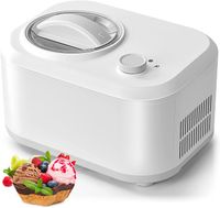 GOPLUS 1 L Eismaschine, Speiseeismaschine mit Automatisch Selbstkühlendem Kompressor 100 W & 3 Betriebsmodi, Joghurtbereiter mit Entnehmbarem Eisbehälter, für Eis Joghurt & Sorbet (Weiß)
