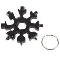 2PC 18-in-1 Multi-Tool Schneeflocke Tragbares Edelstahl Schlüsselbund Outdoor DE 