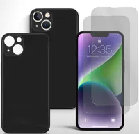 Schutzhülle Schwarz für iPhone 13 mit Kameraschutz 2x Panzerglas Wählen: Nur Schutzhülle,
