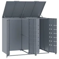 vidaXL Box na odpadky pro 2 koše šedý 138x79x117 cm ocel