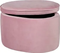 roba Kinderhocker mit Aufbewahrungsfunktion „Lil Sofa“, oval, bequem, mit Samtstoff bezogen, Mauve