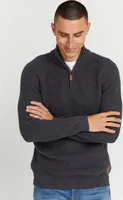 SOLID SDXenox Herren Strickpullover Troyer Grobstrick Pullover mit Stehkragen 100% Baumwolle Regular fit