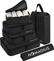 Nomadius Packing Cubes Set - Premium Reise Organizer - Reisetaschen - Travel Bags - Koffer Organizer - Inklusive Schuhsack und Wäschesack