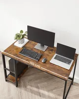 VASAGLE Computertisch Schreibtisch mit 2 Regale 120 x 75 x 60 cm Vintage