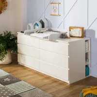 Puckdaddy Stauraumregal Moritz 19x30x75cm in Weiß passend zu IKEA Malm Kommoden Kinderzimmer