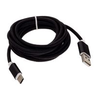 Smartfox Universal USB-C Datenkabel | Nylon | 2m | Schwarz | Ladekabel PC Handy Smartphone Tablet