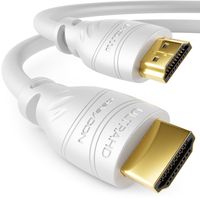 deleyCON 15m HDMI Kabel 2.0a/b - High Speed mit Ethernet - UHD 2160p 4K@60Hz 4:2:0 HDCP 2.2 ARC CEC Ethernet 18Gbps 3D Full HD 1080p Dolby - Weiß