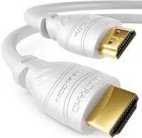 deleyCON 15m HDMI Kabel 2.0a/b - High Speed mit Ethernet - UHD 2160p 4K@60Hz 4:2:0 HDCP 2.2 ARC CEC Ethernet 18Gbps 3D Full HD 1080p Dolby - Weiß