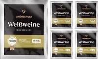 Grünberger Weißweinhefe Trockenhefe für 10-50l Wein Hefe Weißwein PREMIUM - 5 Stück