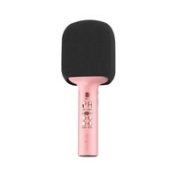 MaxLife Bluetooth-Mikrofon mit Lautsprecher MXBM-600 Rosa Kabellos Lautsprecher mit Microfon 3W Kompatibel mit iPhone, Android, 1200 mAh Akku für Kinder, Erwachsene