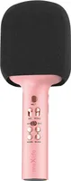 MaxLife Bluetooth-Mikrofon mit Lautsprecher MXBM-600 Rosa Kabellos Lautsprecher mit Microfon 3W Kompatibel mit iPhone, Android, 1200 mAh Akku für Kinder, Erwachsene