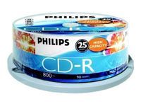 Philips CD-Rohlinge, 90Min, 800MB, Speed 40x, Spindel (25 Disc)