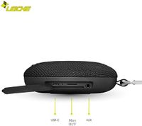 Leicke DJ Roxxx Round Clip Edition 2021 Bluetooth-Lautsprecher (Bluetooth, 5 W, Karabiner, Gummigehäuse, NFC-Pairing, staub- und spritzwassergeschützt
