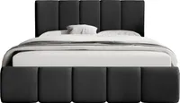 MEBLITO Polsterbett Doppelbett Glave Schlafzimmer Bett Bettkasten 120x200 cm Schwarz (Magic Velvet 2219)