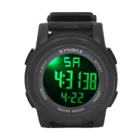 Digitale Sportuhr, multifunktional, großes Display, leuchtend, 5 Bar, wasserdicht, Schwimmuhr für Laufwanderungen