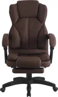 Schreibtischstuhl Bürostuhl Stoff Gamingstuhl Racing Chair Chefsessel mit Fußstütze, Farbe:Braun