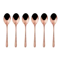 Sambonet Venezia Edelstahl/PVD Kupfer Mokkalöffel Set 6