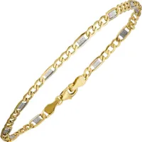 3,7mm Steg-Panzerarmband Armband Armkette aus 333 Gold Gelbgold 19cm Uni
