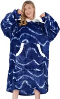 Kapuzenpullover (Flanell Hoodie, Übergröße Pullover) Sweatshirt Decke, Kuschelpullover Für Damen Herren, Farbe: Blau