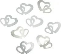 Oblique Unique Herz Konfetti Tischdeko Liebe Romantik Hochzeitsdeko - silber