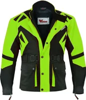 Motorradjacke Orange Gelb Grün Schwarz mit Protektoren GW300J, Größe:52/L, Farbe:Grün