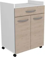 60 cm Server – 1 Schublade und 1 Tür – 60 x 44 x 81 cm – Eichenfarbe