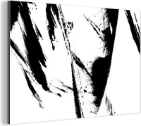 MuchoWow® Alubilder Wanddeko Metall Metallbild Wandkunst 30x20 cm Farbe - Schwarz - Abstrakt Aluminium Gemälde Dibond Wandbild - Aluminiumgemälder