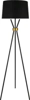HOME DELUXE - Stehlampe LUNA - Schwarz / Gold, Blendfreies Licht, 54,5 x 165 cm, Metall / Rattan I Stehleuchten Bodenlampen Standlampe