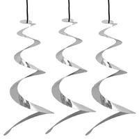 CIM Windspiel Pirouette Windspirale 49cm Silber 12er Set Vogelschreck Gartendeko 