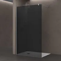 doporro Luxus Duschwand für Dusche Duschabtrennung 120x200cm Walk-In Dusche 8mm ESG-Sicherheitsglas vollgrau inkl. Nanobeschichtung Bremen01VG
