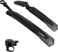 RBRL RL-890F/R Schutzblech-Set Spritzschutz für MTB 26-27,5" Schwarz inkl. Fahrradklingel